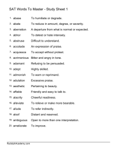 SAT Vocabulary Study Sheet 1 - 20 Words