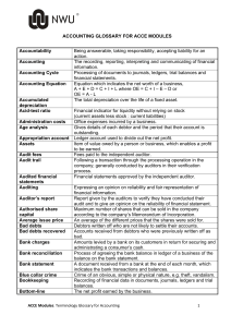 Accounting Glossary for ACCE Modules