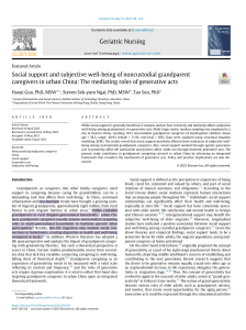 Social Support & Well-being in Noncustodial Grandparent Caregivers: Generative Acts Mediation