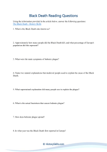Black Death Reading Questions Worksheet
