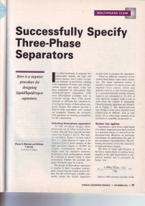 Successfully Specify Three-Phase Separators: Design Procedures