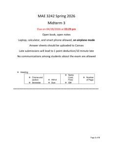 MAE 3242 Midterm 3: Mechanics of Materials Exam