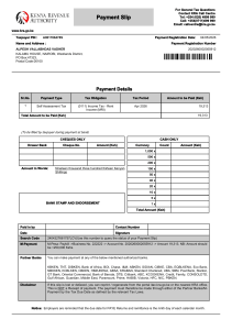 Kenya Revenue Authority Tax Payment Slip