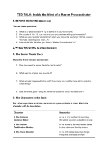 TED Talk Worksheet: Inside the Mind of a Master Procrastinator