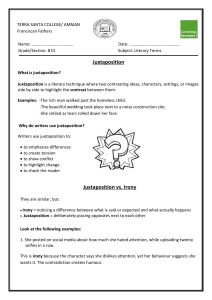 Literary Terms Worksheet: Juxtaposition, Oxymorons, Puns