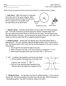 Math 138 Mod 3 Conic Section Applications Worksheet