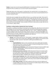 David Reece Trading Guidelines