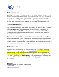 Quizplus Cancellation & Free Trial Policy