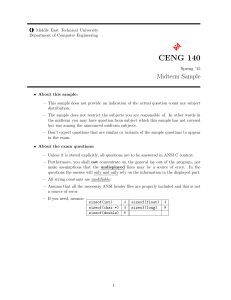CENG 140 Spring 2015 Midterm Sample - METU