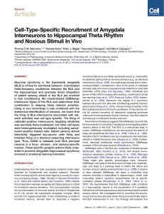 Cell-Type-Specific Amygdala Interneuron Recruitment to Theta Rhythm and Noxious Stimuli