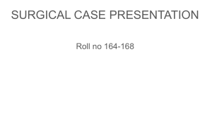 Surgical Case Presentation: Obstructive Jaundice