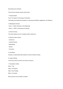 Study Resources Collection: Academic Writing Examples