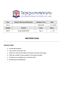 Year 4 Math Midterm Exam 2024-2025