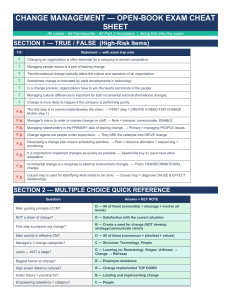 Change Management Exam Cheat Sheet: All Frameworks & Cases