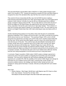 Rogers MLSE Acquisition Blue Jays IPO Analysis