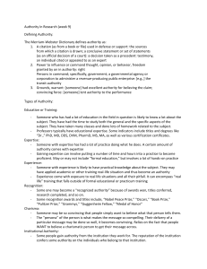 Authority in Research: Types & Evaluation