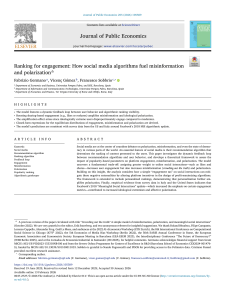 Social Media Algorithms and Misinformation: A Public Economics Study