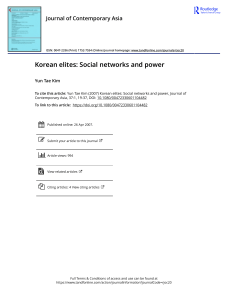 Korean Elites: Social Networks and Power