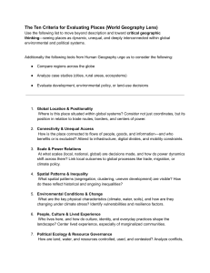 Ten Criteria for Evaluating Places - World Geography Lens