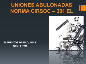 Dimensionamiento de uniones abulonadas seg&uacute;n CIRSOC 301 EL