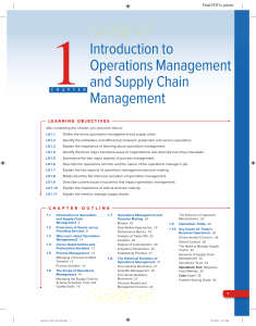 Introduction to Operations Management and Supply Chain Management