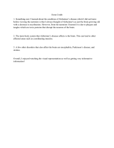Alzheimer's Disease Extra Credit Response