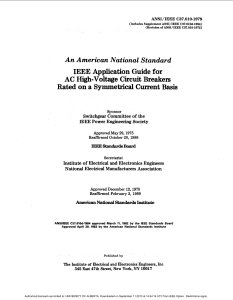 IEEE C37.010-1979: AC High-Voltage Circuit Breaker Application Guide