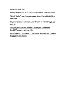 Using the Verb 'Be' in English: Grammar Guide