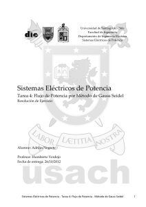 Resoluci&oacute;n Tarea 4: Flujo de Potencia Gauss Seidel