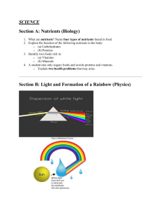 Science Worksheet: Nutrients & Light Formation