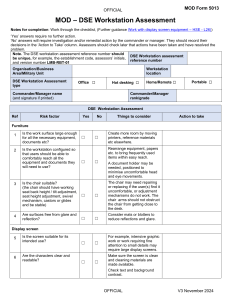 MOD DSE Workstation Assessment Form 5013