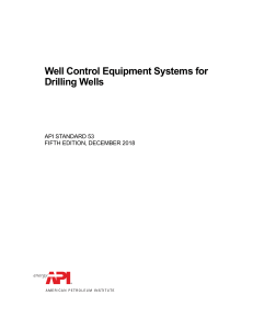 API Standard 53: Well Control Equipment Systems for Drilling Wells