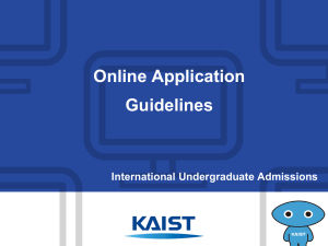 KAIST International Undergraduate Application Guidelines