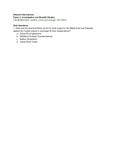 Quiz Edexcel Int. B7 The Middle East  conflict, crisis and change, 1917-2012