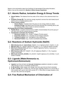 Chemistry Exam Solutions: Atomic Radius, Reactions, Isomerism