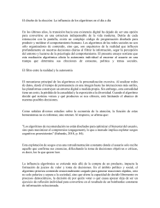 El dise&ntilde;o de la elecci&oacute;n: Influencia de los algoritmos en la vida diaria