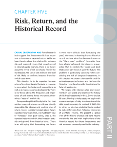 Risk, Return, and the Historical Record Chapter