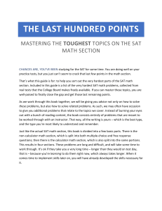 SAT Math: The Last Hundred Points