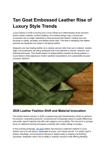 2026 Luxury Fashion Trends: Tan Goat Embossed Leather