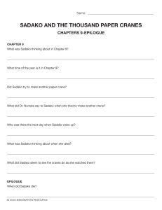 Sadako and the Thousand Paper Cranes Study Guide