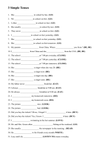 3 Simple Tenses Worksheet