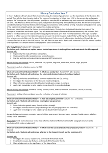 History Curriculum Year 7-9 & GCSE