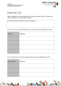 Computer Networking Fundamentals Exercise Sheet