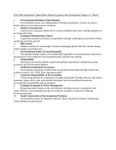 SOC 1000 Environmental Study Sheet Concepts