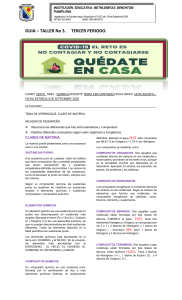 Gu&iacute;a-Taller No 3: Clases de Materia - Qu&iacute;mica 6&deg;