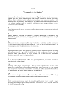 Epikur: O prawach życia i śmierci