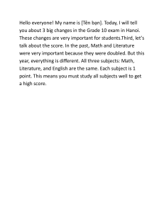 Changes in Hanoi Grade 10 Exam Scoring