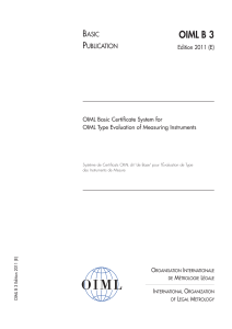 OIML B 3: Basic Certificate System for Type Evaluation