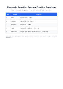 Class 9 Algebra Practice Problems Bangladesh