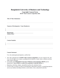 BUBT Video Content Competition 2026 Copyright Consent Form